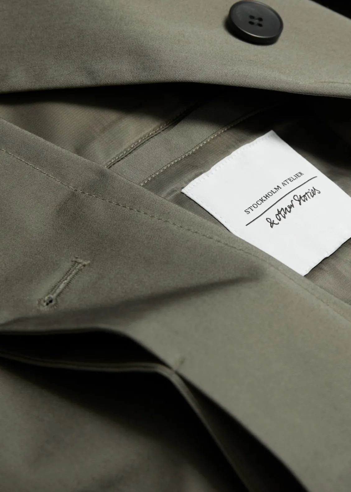 Sale & Other Stories Trench-coat à Boutonnage Simple Kaki