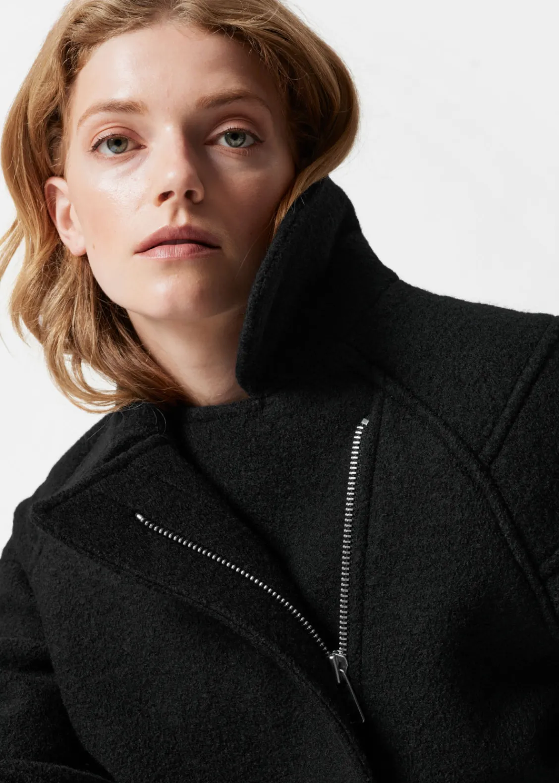 Clearance & Other Stories Veste Motard En Laine Noir