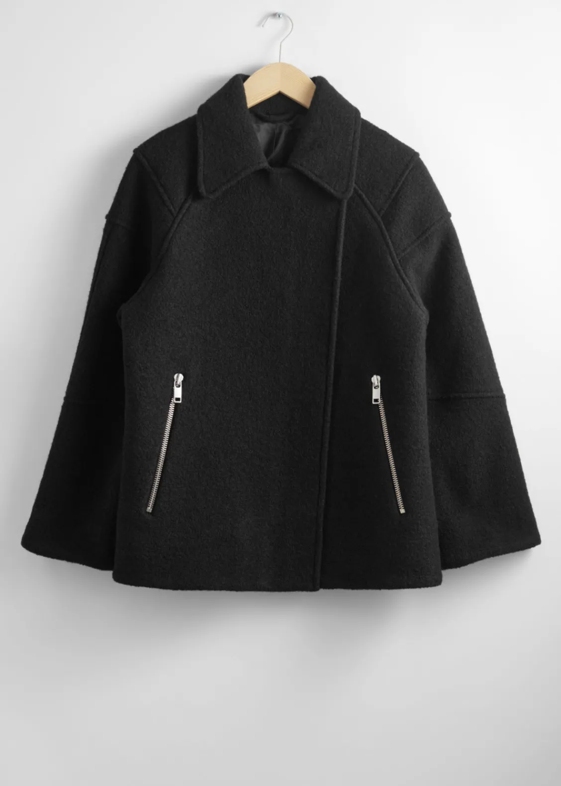Clearance & Other Stories Veste Motard En Laine Noir